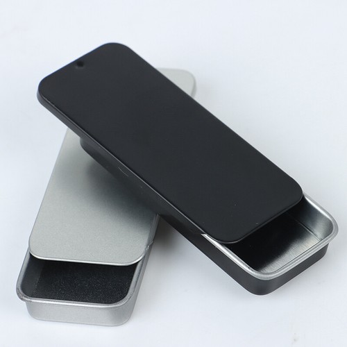 Portable Tin Box Mini Iron Slide Cover Storage Jewelry Pill Cases Container C S1 - Picture 2 of 14