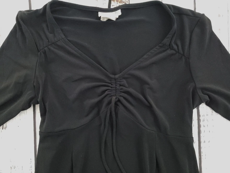 Motherhood Maternity Sweetheart Neck Gathered 3/4 Sleeve Black Dress S USA - Image 4 of 4