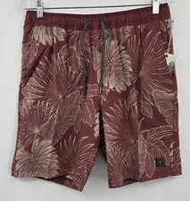 LINKSOUL Storm Boardwalker Shorts Mens L Red Floral Pull On Lined Drawstring