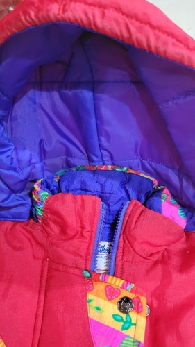 Vintage 90s Weather Tamer Red Blue Ski Winter Jacket Kids Large Size 4 - Picture 10 of 14