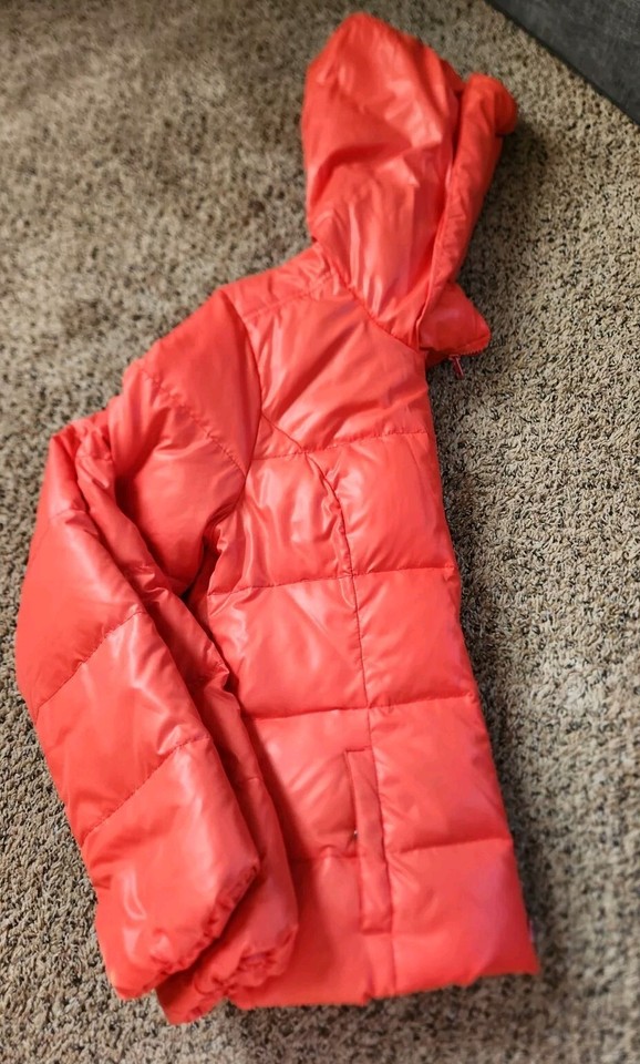 Vtg Y2K Abercrombie Fitch Hooded DOWN Puffer Jacket Womens Large Red