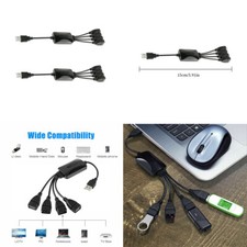 US 2 Pack 4-Port USB 2.0 HUB USB Splitter Laptop Notebook High Speed Computer