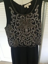 JRS Francesca's Black Sequin/Shear Little Black Party Evening Mini Dress X Small