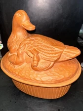 Vintage 1981 Gourmet Topf Easter Ducks Dutch Oven Moisture Roaster Terra Cotta