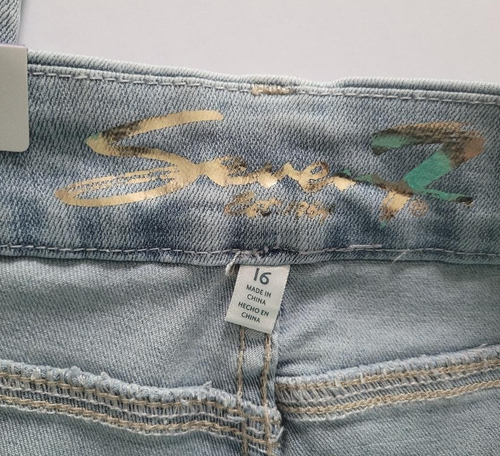 Seven 7 Tummy Less High Rise Skinny Distressed Denim Blue Jeans Women's 16 - Picture 7 of 13