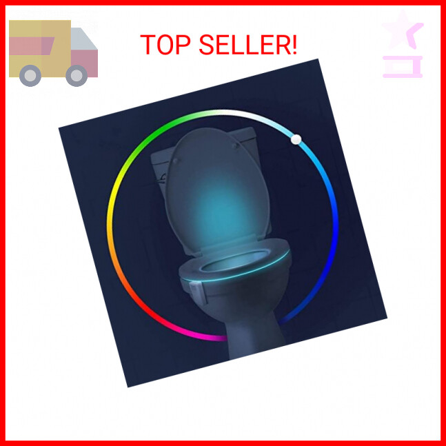 Toilet Night Light 2 Pack - 16 Color Changing Motion Sensor Activated ...
