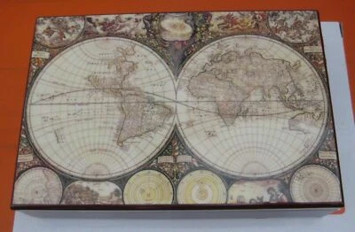 DAL NEGRO Coffret cartes Jeux Dés Mappemonde Poker Casino Qualité PRO Bois laqué - Photo 1/2