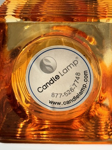 Candle Lamp Orange Ribbed Square Glass Candle Tea Light Holder - Picture 17 of 19