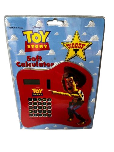 Vintage NEW Disney Pixar Toy Story Cowboy Woody Solar Soft Calculator 1996 - 第 1/3 張圖片