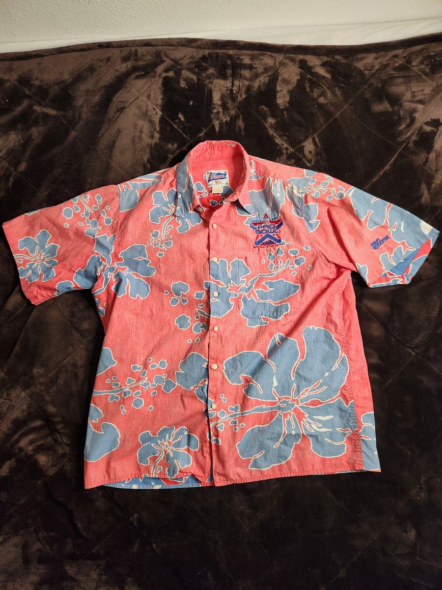 Vintage Reyn Spooner NFL Pro Bowl 2002 Hawaiian Shirt Mens Large 