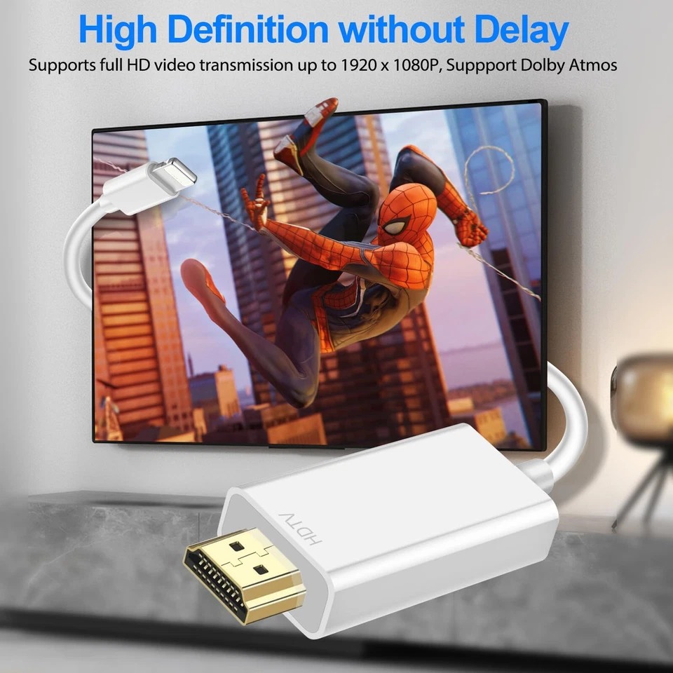 Certifié Câble HDMI pour iPhone 2M câble HDMI Light ning pour transférer l'i... - Photo 2/4