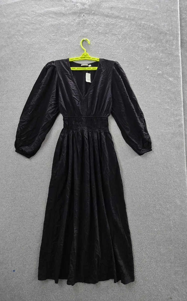 GAP Women Dress S Black Fairy Grunge Witchy Fit & Flare Midi NWT