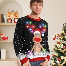 Pull De Noël Vintage The Quacker Factory - Taille XS - Avec Lumières - Occasion TB état