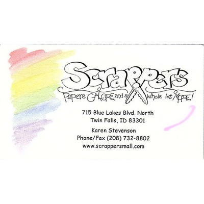 Scrappers Papers Galore Karen Stevenson Twin Falls ID Business Card STK2-BC6-3