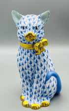 Herend Figurine - Sitting Cat with Gold Bow 4...