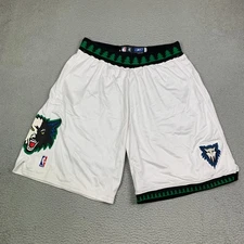 Vintage Minnesota Timberwolves Pro Cut Issued Game Shorts Sz 40 White Reebok