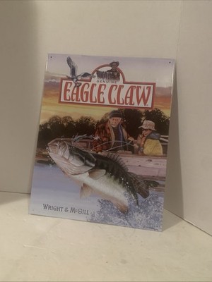 Wright & McGill Co Eagle Claw Hooks 16 x 12'' Metal Sign Retro Style