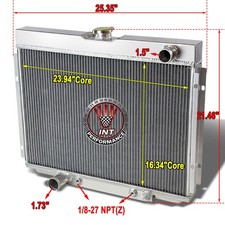 3 Row Radiator For 1967-1970 Ford Mustang Fairlane Torinomercury Cougarxr7 V8