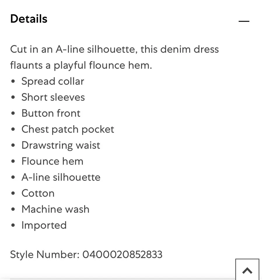 Vestido Tommy Hilfiger Niñas Denim Manga Corta Talla XL 16 A Línea Cintura Elástica Foto 2 de 4