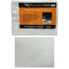 50 Pack Oil Spill Absorbent Pads 20  x 15  White Universal Shop Spill Mats LT011