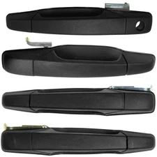 Black Textured Exterior Door Handle Set of 4 for Chevy GMC Pickup Truck
