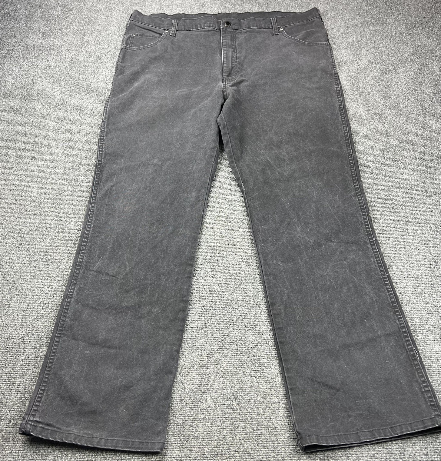 Dickies Mens Relaxed Fit Carpenter Work Pants 42x32 Black Canvas Stretch