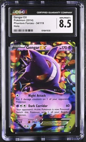 CGC 8.5 Gengar EX 34/119 2014 Phantom Forces Ultra Rare Pokemon Card