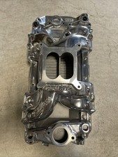 Edelbrock 75621 Polished Rpm Air-gap Rect Port Intake Manifold For Chevy Bbc