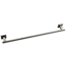 Premium Modern Single Towel Bar Rack w/Square Base 24 Inches - Brushed Finis...
