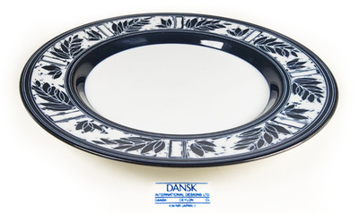 Dansk Ceylon White & Blue Leaves 9'' Salad Plate Japan EUC Replacement Piece