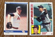 TOMMY JOHN VINTAGE MLB TWO (2) 1980S CARD MLB BASEBALL LOT PICTURED SEE PICS