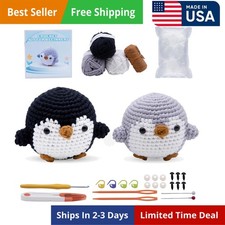 Crochet Kit for Beginners, Easy Crochet Animal Set Knitting Kit for Adults wi...