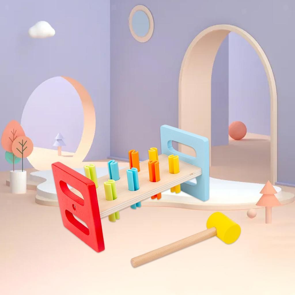 Bambini Pile Driving Platform Playset educativi Giocattoli martellanti per lo foto 2