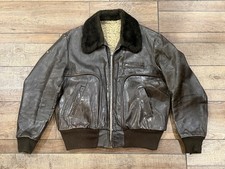 VTG US Military Leather Bomber Flight Jacket WW2 Era Army Air Force Sheep Skin