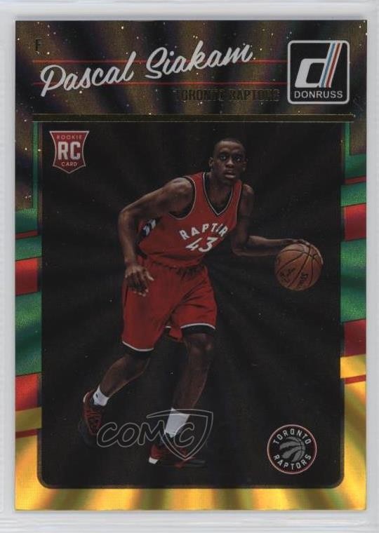 2016 Donruss Rookies Green & Yellow Holo Laser Pascal Siakam #171 Rookie RC 15r3