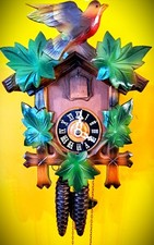 Antique CCMC 1 Day Cuckoo Clock w/Rare Night Silencer