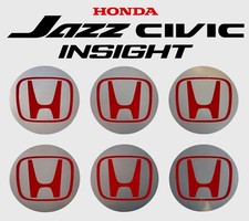 6xcustom 58mm Honda Logo Wheel Centre Cap Decal Sticker - Jazzfitcivicinsight