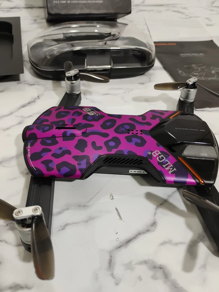 Drone Wingsland S6 4K - Estampado de leopardo SMBW - Rosa, negro, púrpura Foto 2 de 4