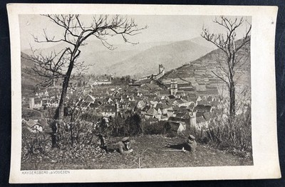 Postcard photo postcard - Kaysersberg Vosges - 2 soldiers/officers resting WW1