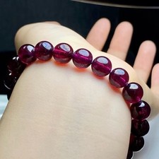 9.2mm Natural Purple Red Garnet Crystal Beads Bracelet AAA