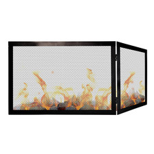 Parascintille Camino Angolare Reversibile 70+50cm x 50cm Mod. DOLOMITE - Schermo