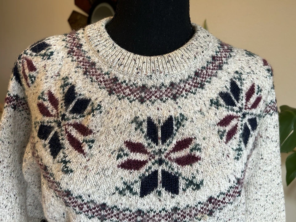 Suéter De Colección Northern Reflections Fair Isle Talla Mediana Mezcla de Algodón Lana Foto 2 de 4