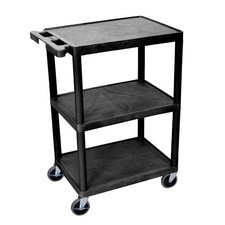 Luxor HE34B 24 in x 18 in 3Tier Black Utility Cart
