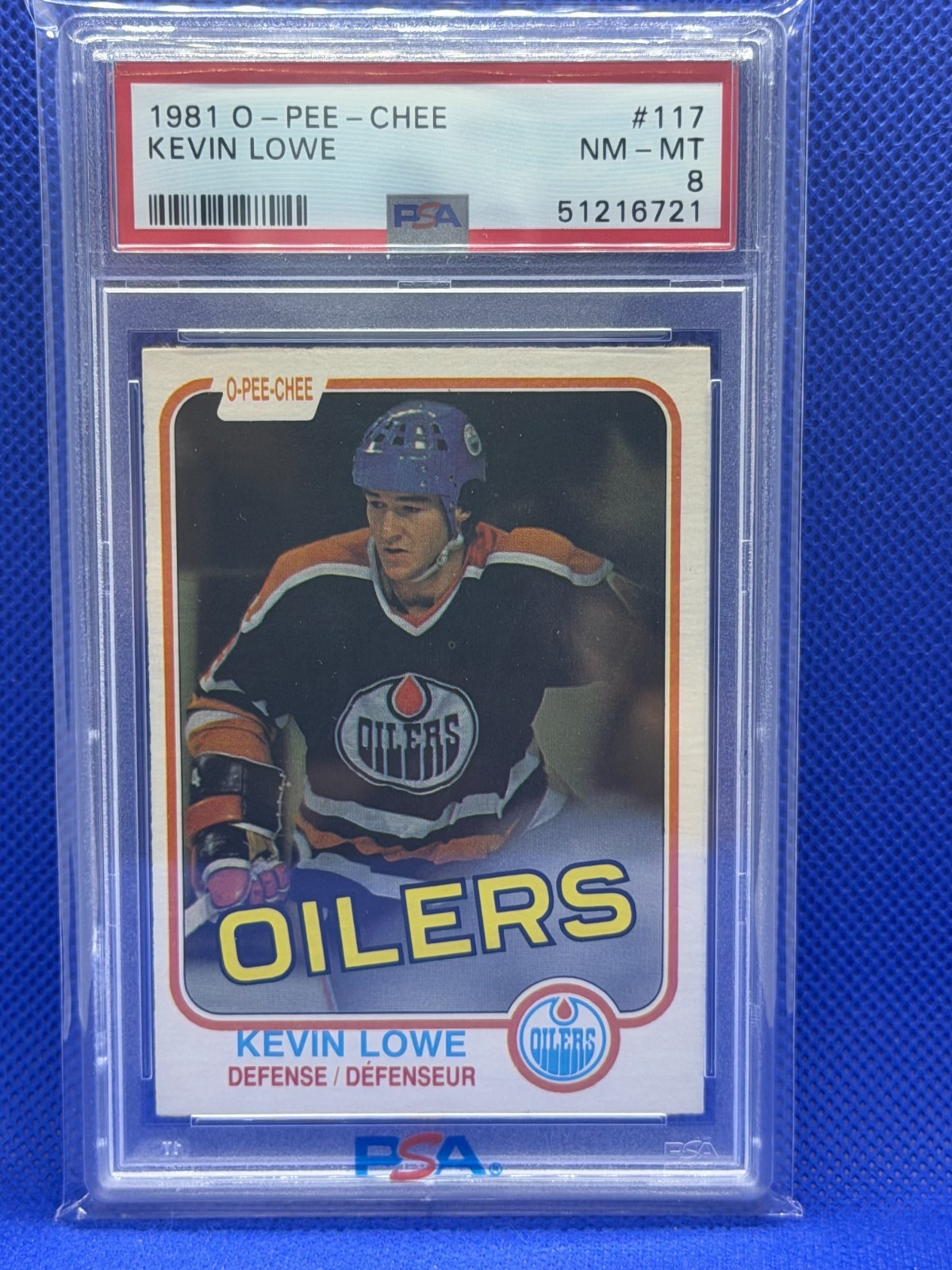 1981 O-Pee-Chee #117 OPC Kevin Lowe RC PSA 8 NM-MT Oilers