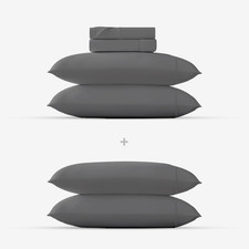 6-Piece Queen Sheet Set with 4 Pillowcases - Dark Grey