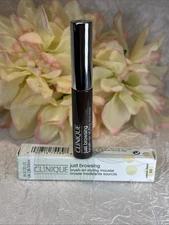 CLINIQUE JUST BROWSING BRUSH ON STYLING MOUSSE EYE BROW GEL 03 Deep Brown - Free