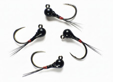 All Black Perdigon Competition Jig Nymphs - Premium Trout Fly Fishing Flies #16