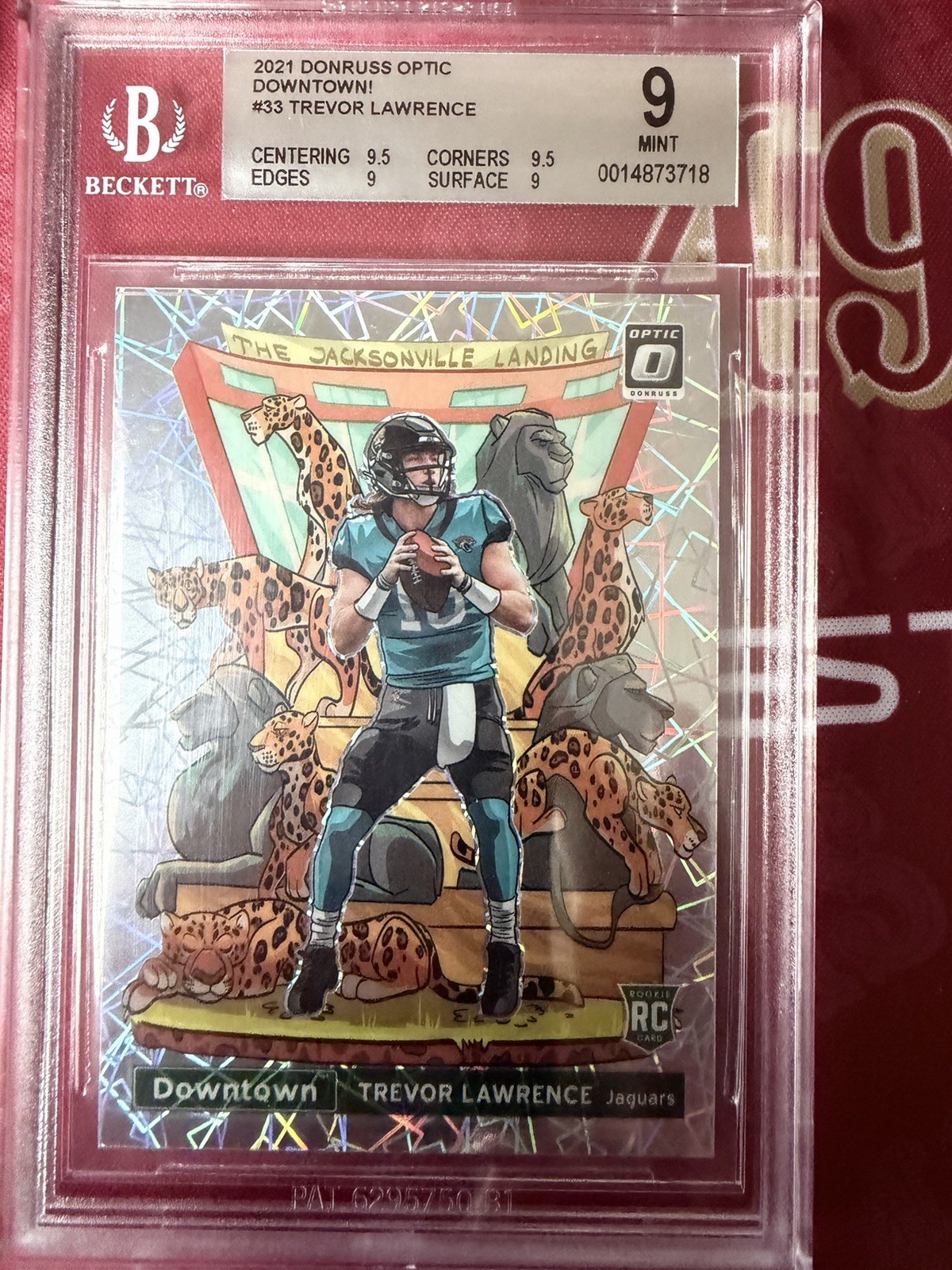 2021 Panini Donruss Optic Downtown Trevor Lawrence #DT-33 (RC) Beckett Mint 9