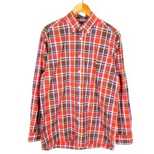 GANT MANHATTAN POPLIN Men Shirt Size M Red Plaid Button-Down Collar Regular Fit
