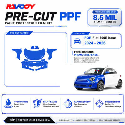 Precut PPF Clear Bra Kit For Fiat 500E base 2024-2026 Paint Protection Film